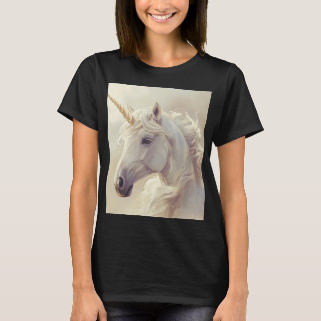 T-shirt met Witte Unicorn Sparkle  (Framsida)