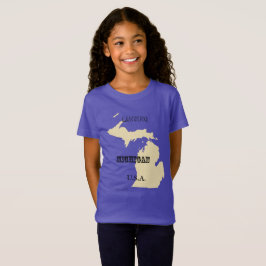 T-shirt - Michigan Karta med City