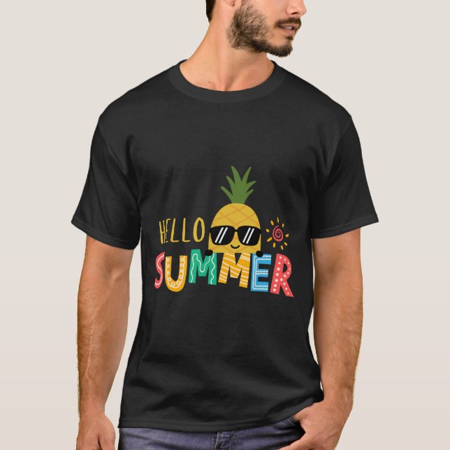 T-shirt mignon Hej Sunshine, t-shirt d'été, t-sh (Framsida)