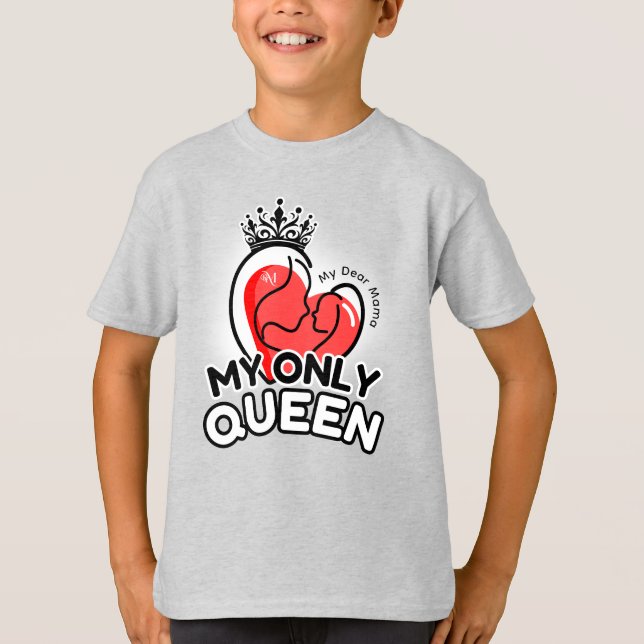 T-Shirt : Min enda drottning (grått) (Framsida)