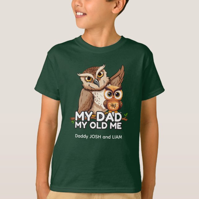 T-Shirt : Min gamla mig Pappa (grönt) (Framsida)