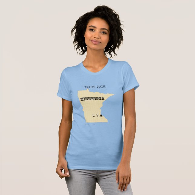 T-shirt - Minnesota Karta med City (Hel framsida)