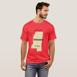 T-shirt - Mississippi Karta med City
