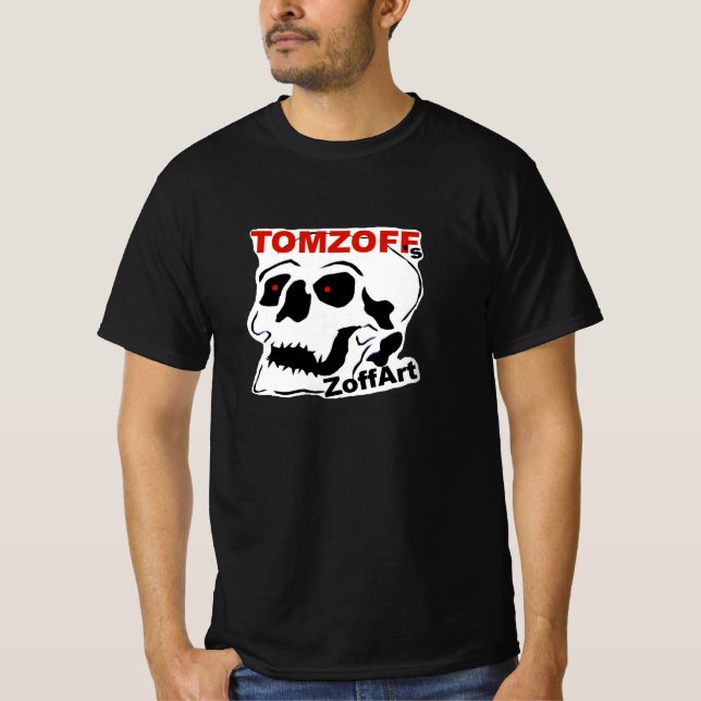 T-Shirt mit Schädel plus Text: "TOMZOFF's ZoffArt" (Framsida)