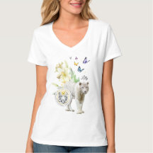 T-Shirt Modig Butterfly BE Byt vit tiger
