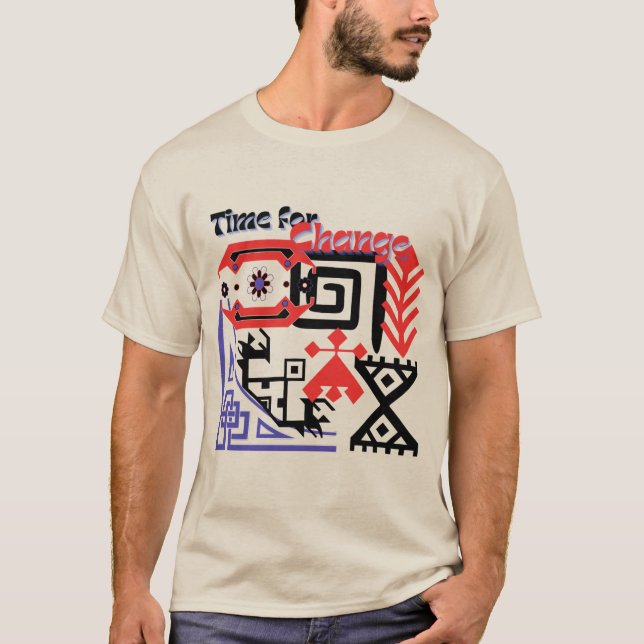 T-Shirt-mönstrad beige T Shirt (Framsida)