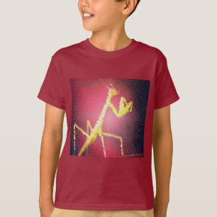T-Shirt - Mörkröd Mantis Kakelmosaik