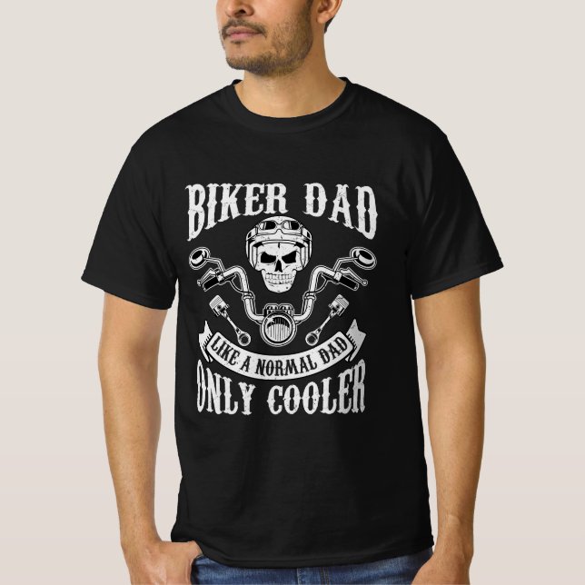 T-Shirt Moto, Biker Dad Like a Normal (Framsida)