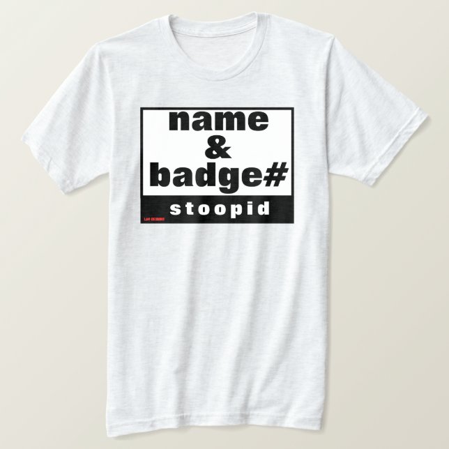 t-shirt ’NAMN & BADGE#’ (Design framsida)