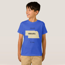 T-shirt - Nebraska Karta med Stad