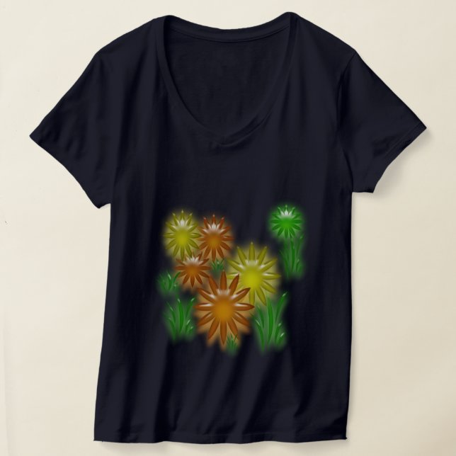 T-shirt - Neonblommor för sommaren (Laydown)