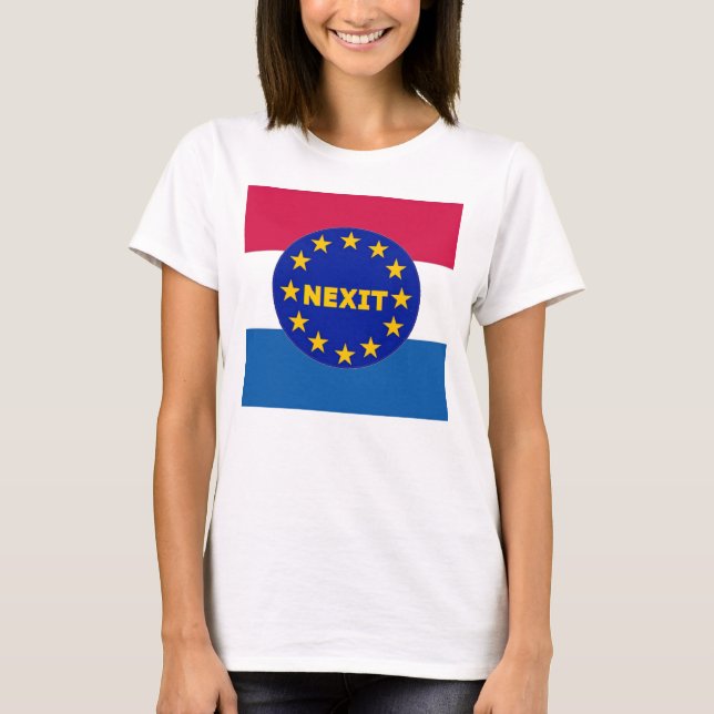 T-Shirt Netherlands Flagga EU Nexit (Framsida)