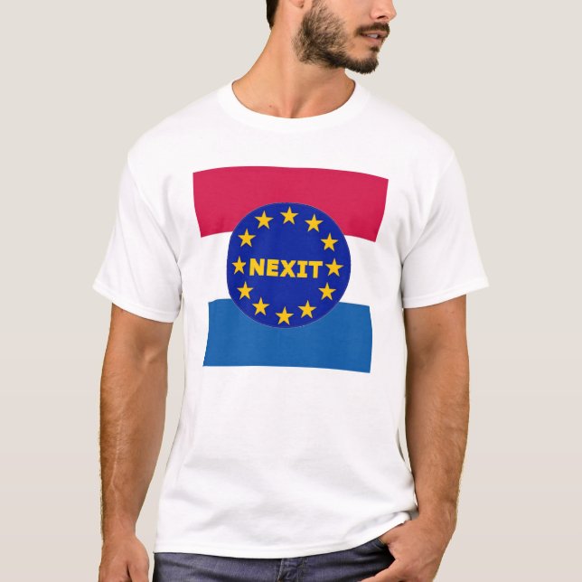 T-Shirt Netherlands Flagga EU Nexit (Framsida)