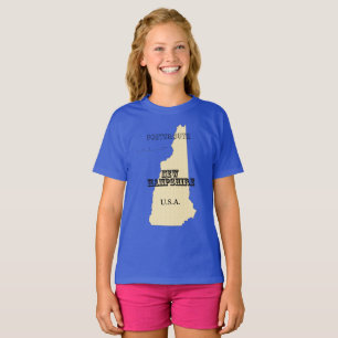 T-shirt - New Hampshire Karta med City