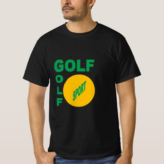 T-shirt noir homme  DESIGN  GOLF  SPORT (Framsida)