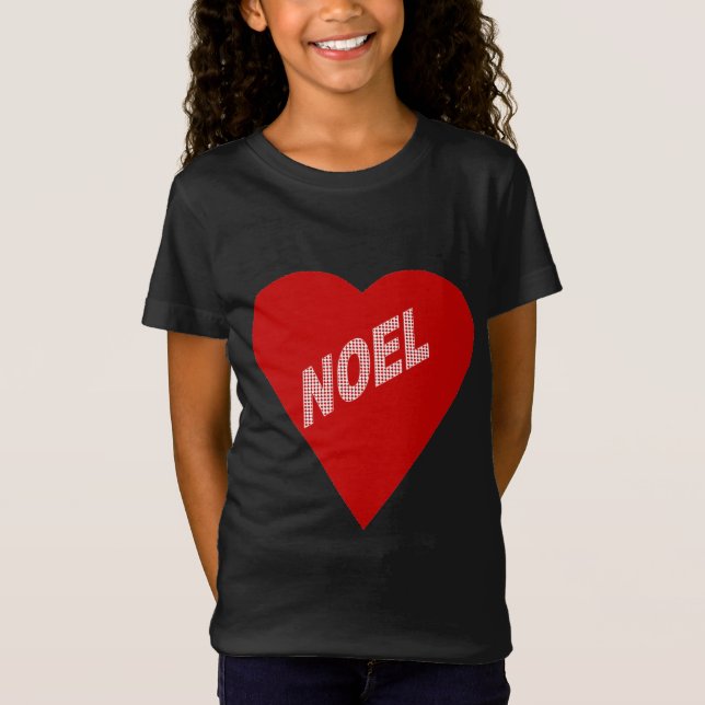T-shirt noir jersey fin  AMOUR NOEL (Framsida)
