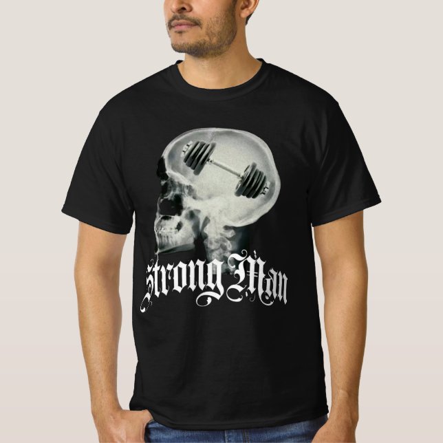 T-shirt noir Strong man (Framsida)