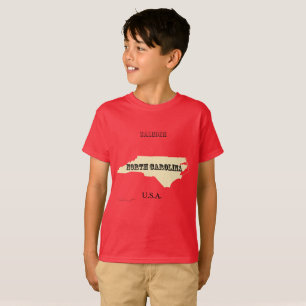 T-shirt - North Carolina Karta med City