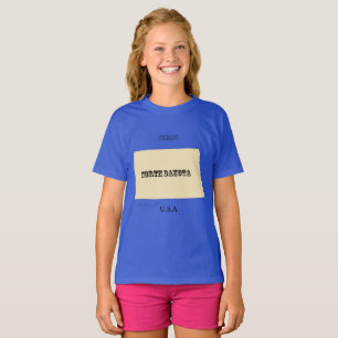 T-shirt - North Dakota Karta med City