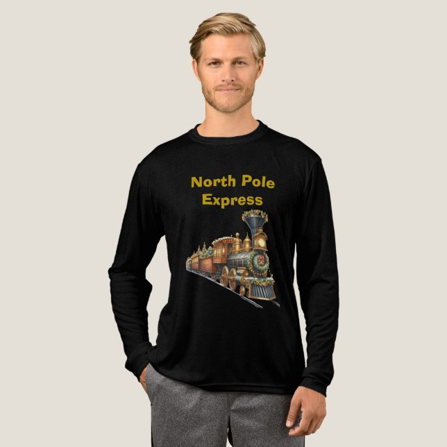 T-Shirt-North Pole Express Långärmad Tri-Blend T Shirt (Hel framsida)