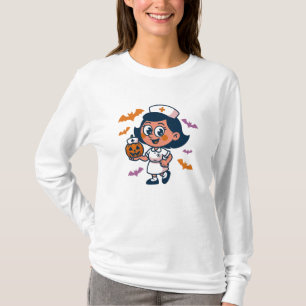 T-shirt Nurse Halloween Roligt - Spooky Shift Magi