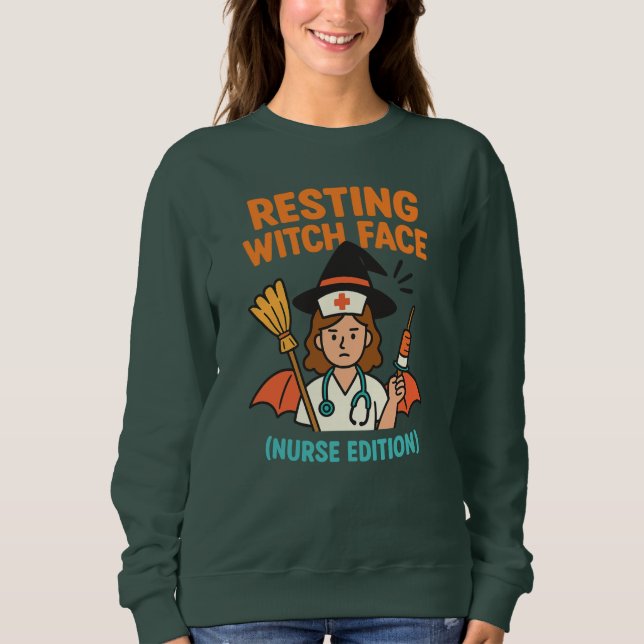T-shirt Nurse Halloween Roligt - Spooky Shift Magi (Framsida)