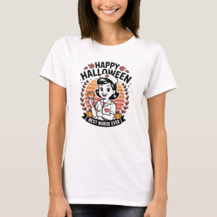 T-shirt Nurse Halloween Roligt - Spooky Shift Magi