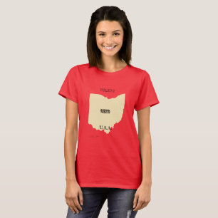 T-shirt - Ohio Karta med City