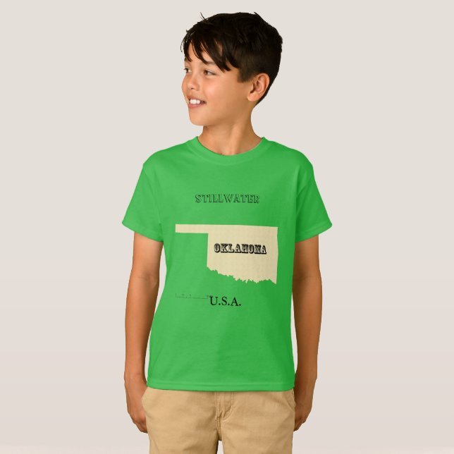 T-shirt - Oklahoma Karta med City (Hel framsida)