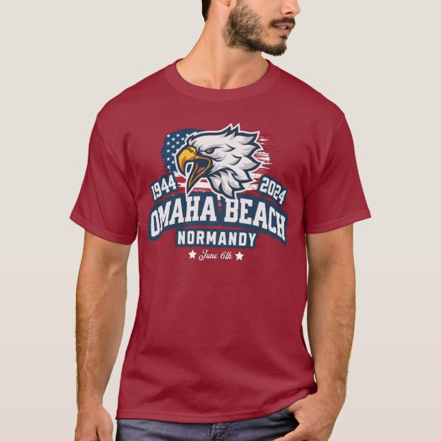 T-shirt Omaha Beach 1944 2024 D-Day 80 eme anniver (Framsida)