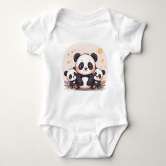 T-shirt Pandas mignons en famille