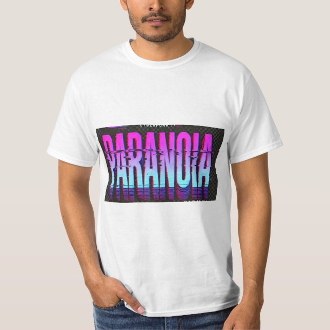 T-Shirt "Paranoia" - Design Glitch Psichedelico (Framsida)