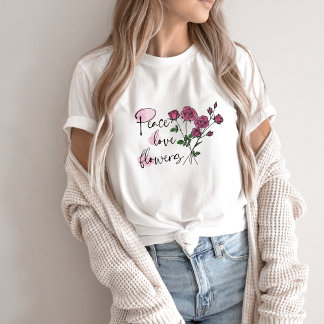 T-shirt Peace Kärlek Flowers