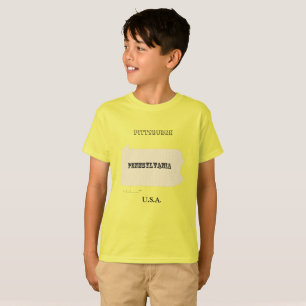 T-shirt - Pennsylvania Karta med City