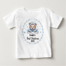 T-Shirt-Personlig Baby First Julafton 2025-Boy