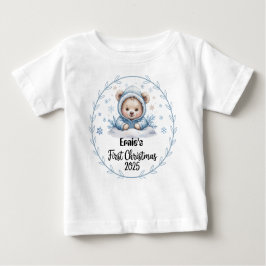 T-Shirt-Personlig Baby First Julafton 2025-Boy T Shirt