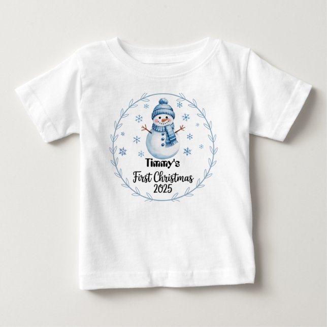 T-Shirt-Personlig Baby första Julafton 2025-Boy T Shirt (Framsida)