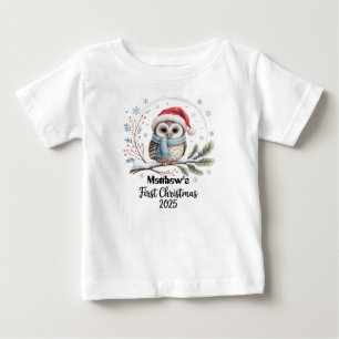 T-Shirt-Personlig Baby första Julafton 2025-Boy T Shirt