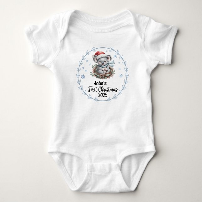 T-Shirt-Personlig Baby första Julafton 2025-Boy T Shirt (Framsida)
