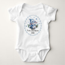 T-Shirt-Personlig Baby första Julafton 2025-Boy