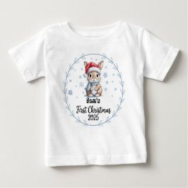 T-Shirt-Personlig Baby första Julafton 2025-Boy T Shirt