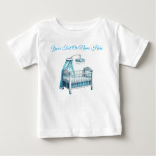 T-Shirt-Personlig Blå Jul Baby Tröja