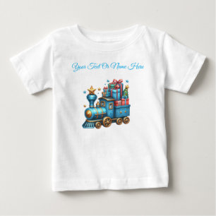 T-Shirt-Personlig blå jul baby-tröja T Shirt