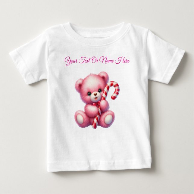 T-Shirt Personlig Rosa Jul Baby Jersey (Framsida)