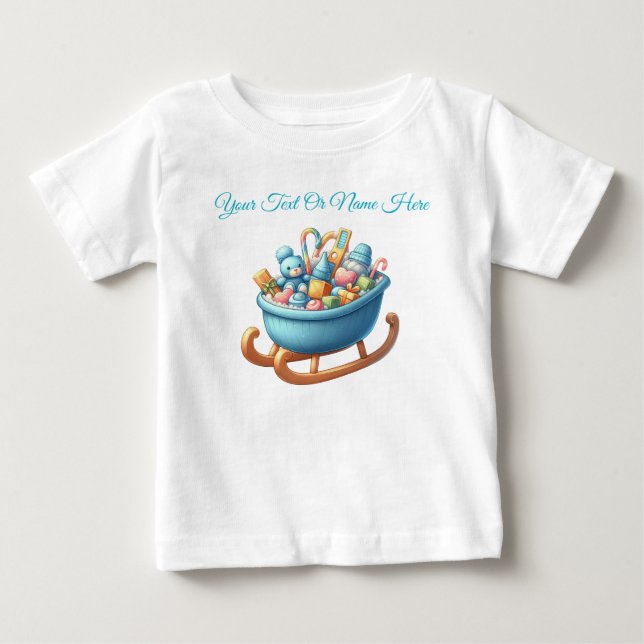 T-Shirt-Personlig Rosa Jul Bebis Tröja (Framsida)
