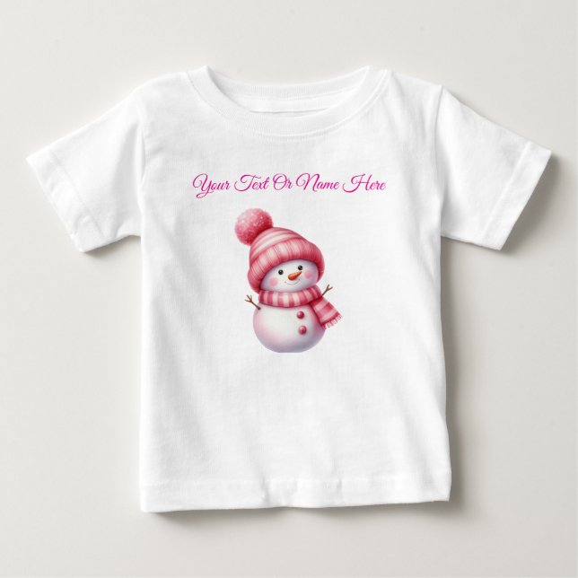 T-Shirt-Personlig Rosa Jul Bebis Tröja (Framsida)