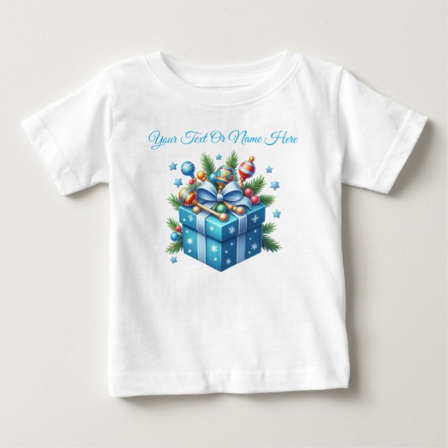 T-Shirt-Personlig Rosa Jul Bebis Tröja (Framsida)