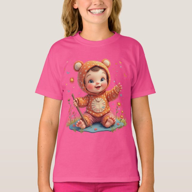 T-Shirt Playful Character Design, För barn (Framsida)