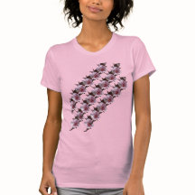 T-Shirt - Plum-Blommar på diagonalen
