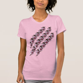 T-Shirt - Plum-Blommar på diagonalen